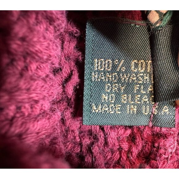 Bushwacker USA  Womens Cable Knit Turtleneck Sweater Size S Maroon 100% Cotton - Picture 4 of 13